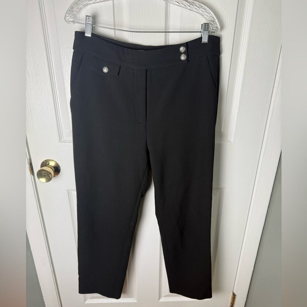 Veronica Beard Renzo Slim Leg Pant in Black 12 - Picture 2 of 9